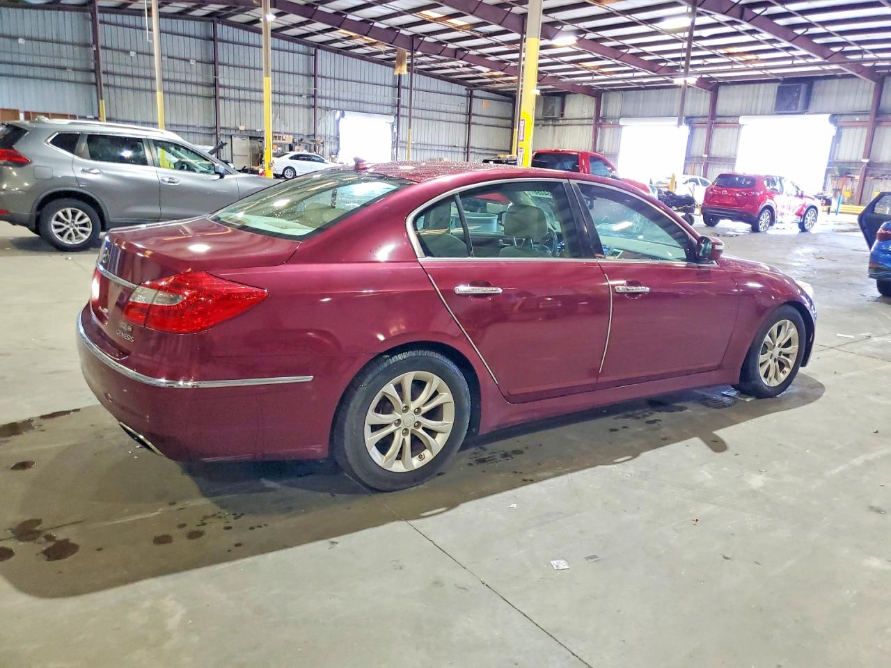 2013 Hyundai Genesis 3.8l Maroon vin: KMHGC4DD4DU210217