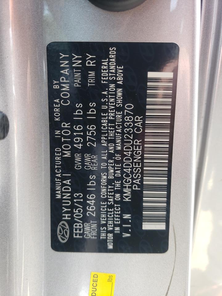 2013 Hyundai Genesis 3.8l Silver vin: KMHGC4DD4DU233870