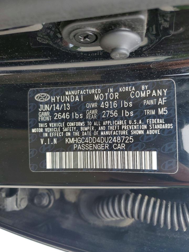 2013 Hyundai Genesis 3.8l Black vin: KMHGC4DD4DU248725