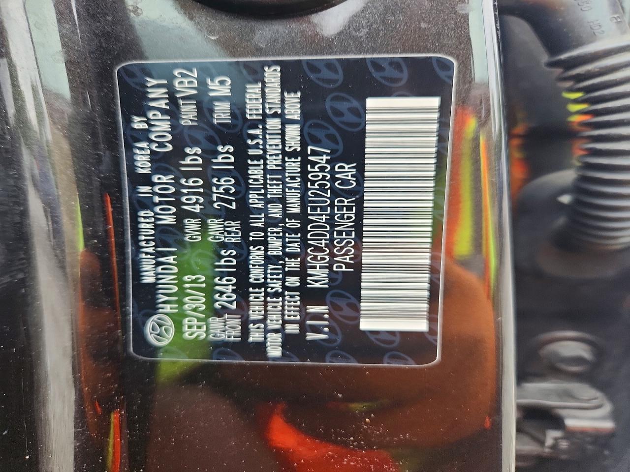 2014 Hyundai Genesis 3.8l Charcoal vin: KMHGC4DD4EU259547