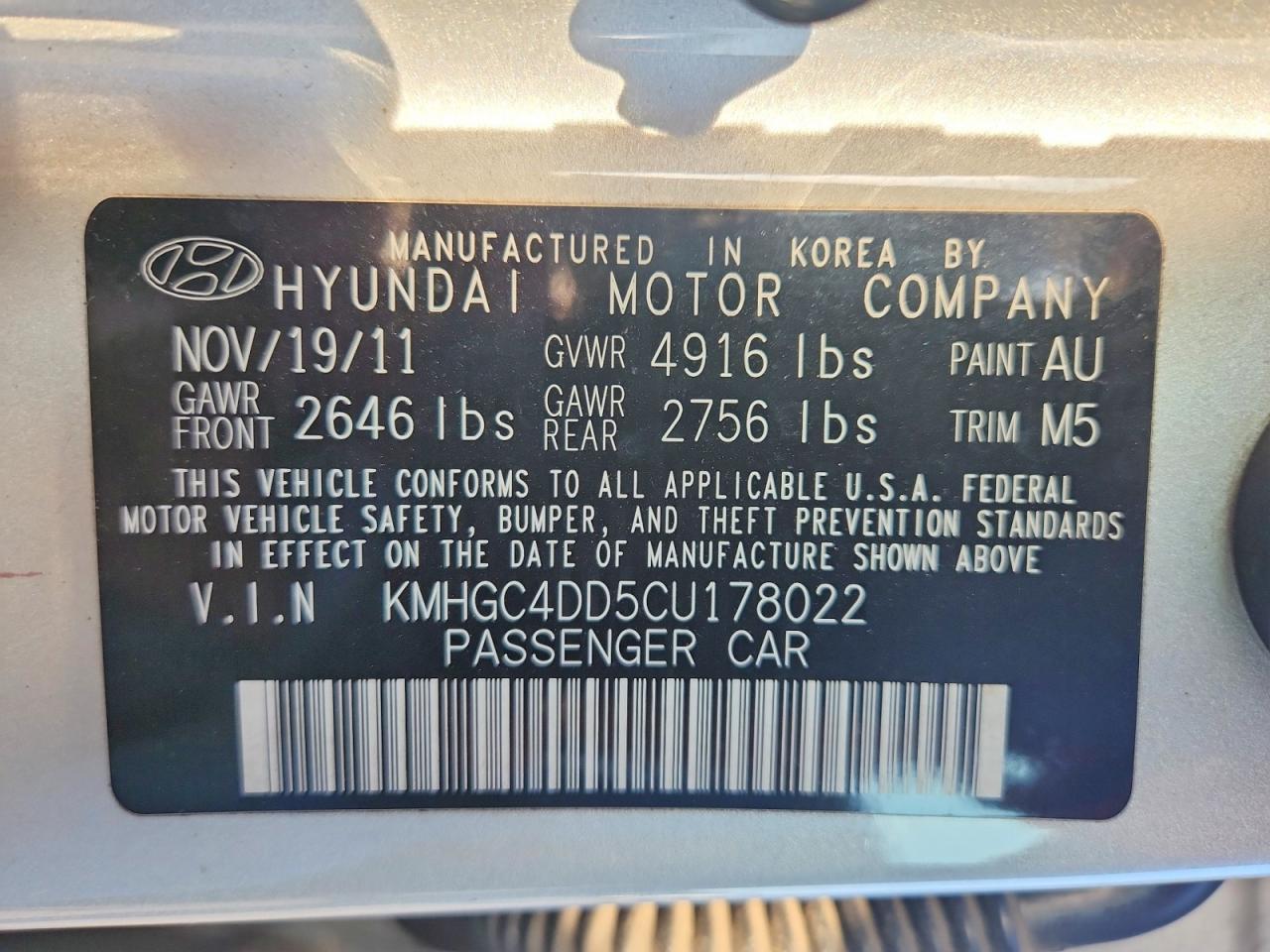 2012 Hyundai Genesis 3.8l Silver vin: KMHGC4DD5CU178022