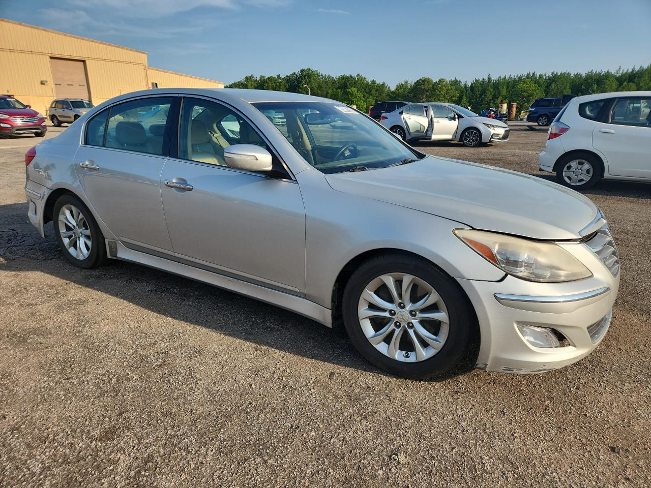 2012 Hyundai Genesis 3.8l Silver vin: KMHGC4DD5CU178022 Damage: Right Head Lamp, Faded, Repair Required