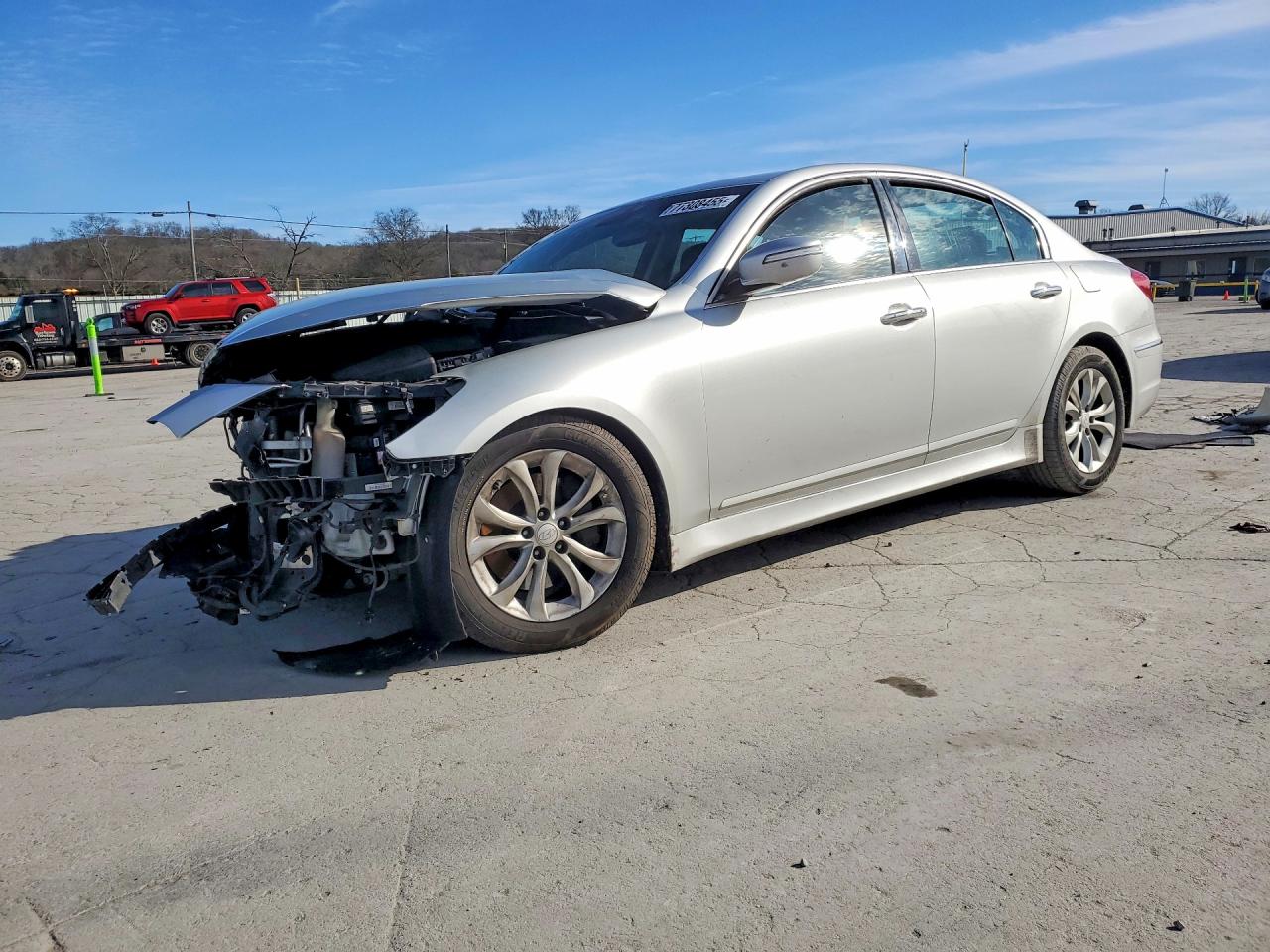 2013 Hyundai Genesis 3.8l Silver vin: KMHGC4DD5DU226507