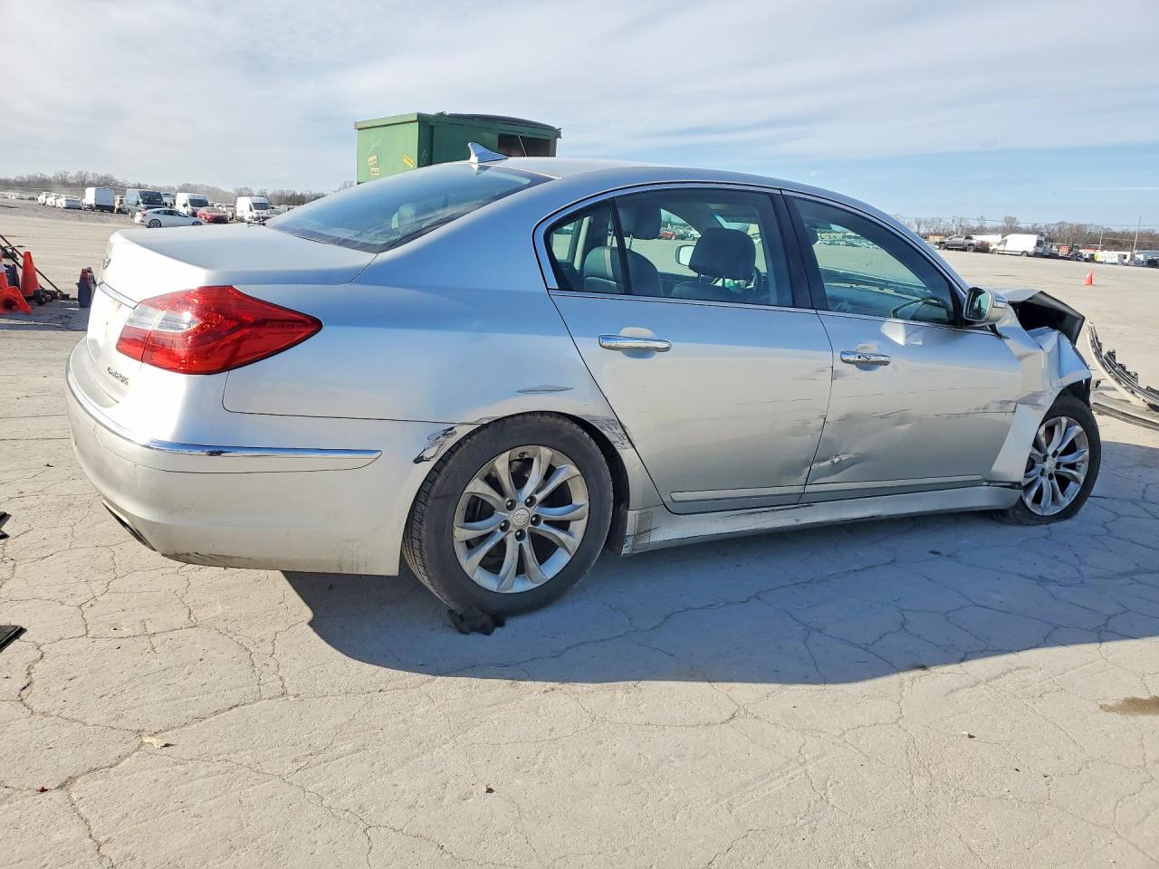 2013 Hyundai Genesis 3.8l Silver vin: KMHGC4DD5DU226507