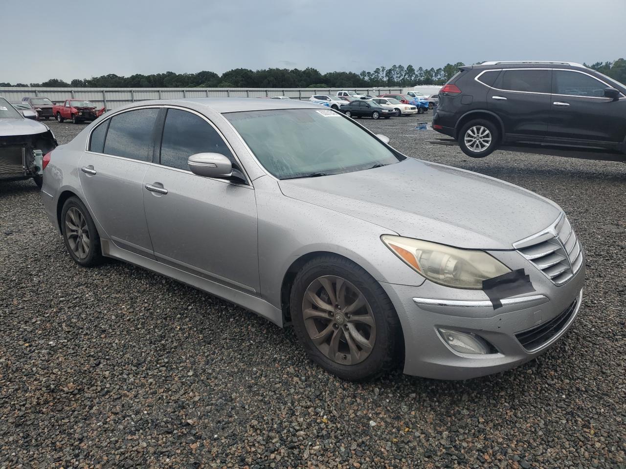 2013 Hyundai Genesis 3.8l Silver vin: KMHGC4DD6DU220957