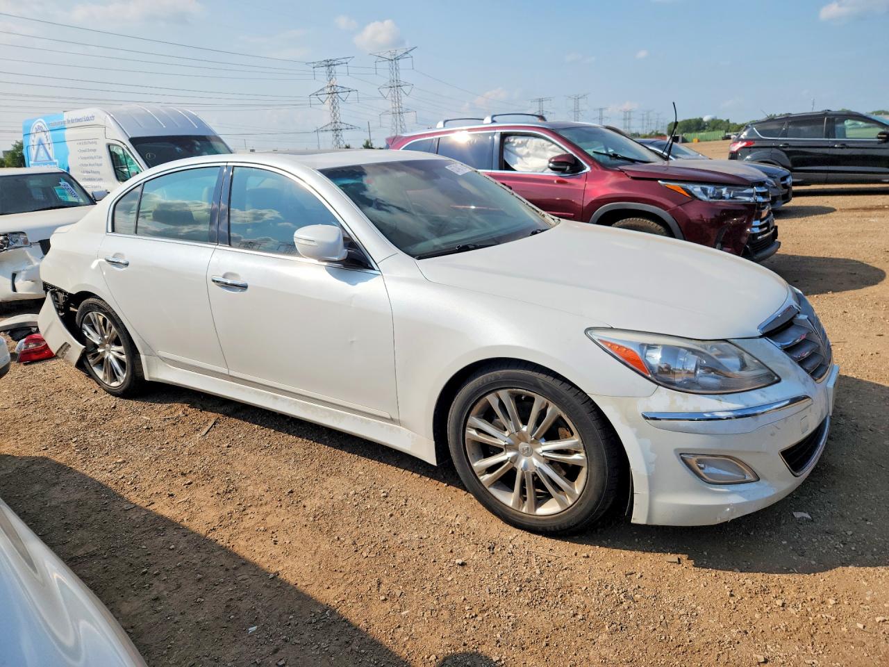 2012 Hyundai Genesis 3.8l White vin: KMHGC4DD7CU151484