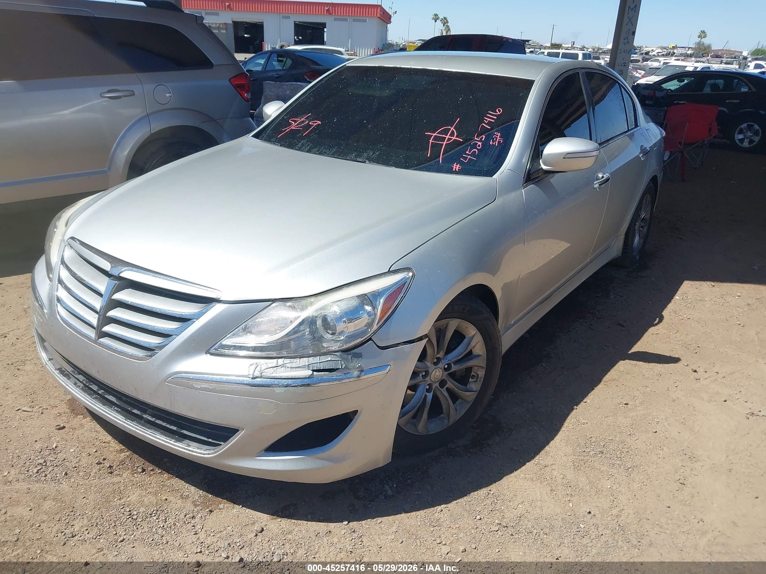 2012 Hyundai Genesis 3.8 Gray vin: KMHGC4DD7CU205138