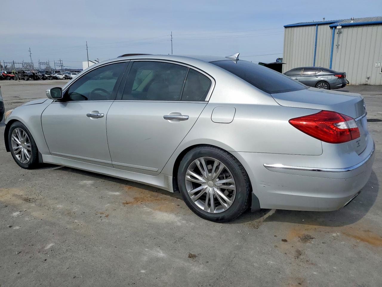 2013 Hyundai Genesis 3.8l Silver vin: KMHGC4DD7DU215377