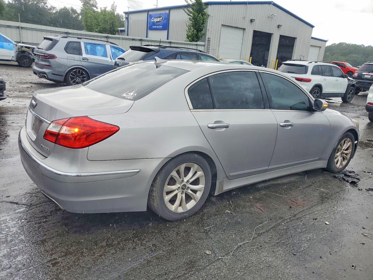 2013 Hyundai Genesis 3.8l Silver vin: KMHGC4DD7DU229926