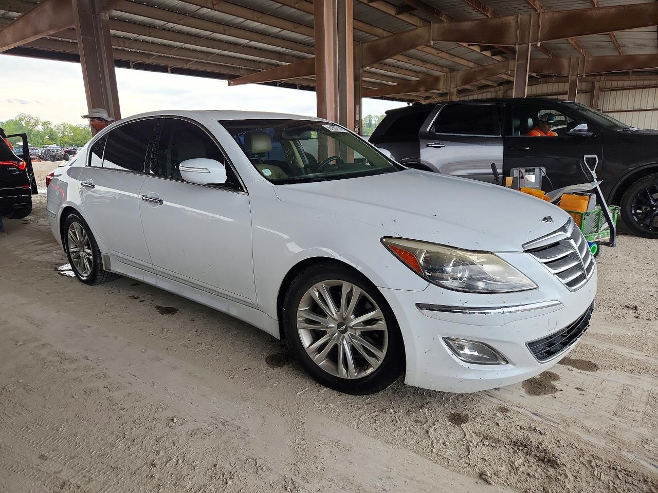 2013 Hyundai Genesis 3.8l White vin: KMHGC4DD7DU258360