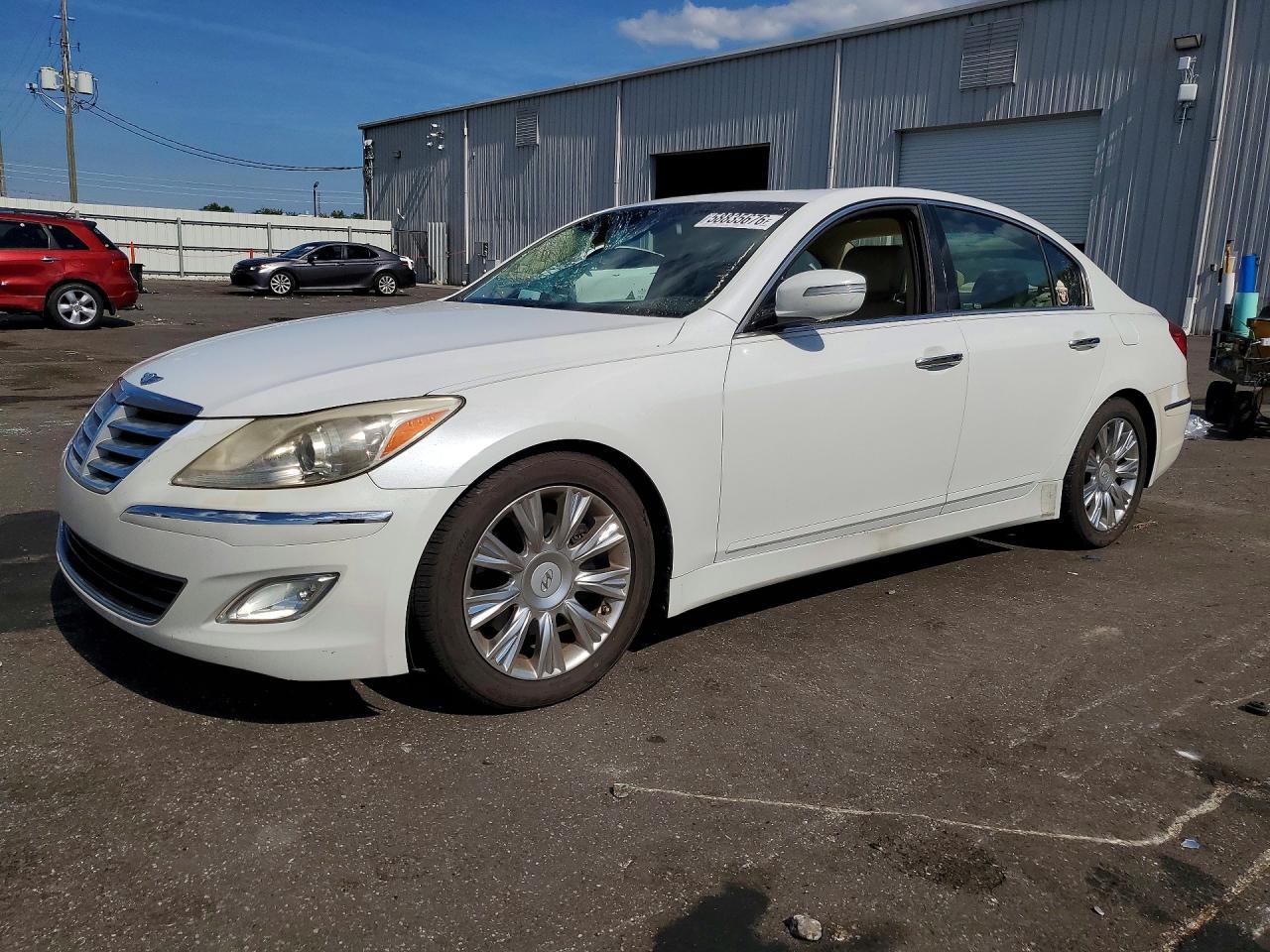 2012 Hyundai Genesis 3.8l White vin: KMHGC4DD8CU160551