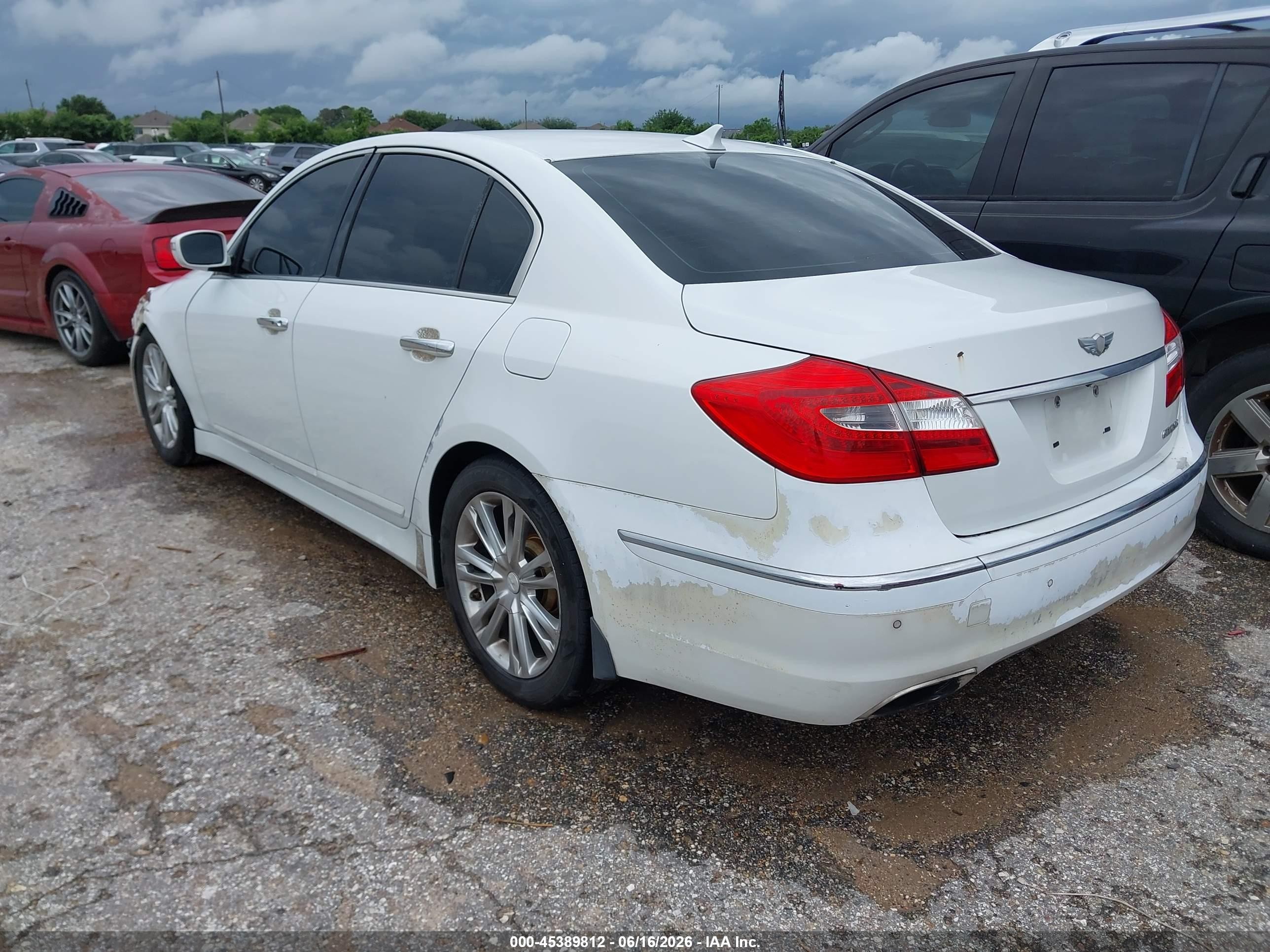 2012 Hyundai Genesis 3.8 Белый vin: KMHGC4DD8CU186244