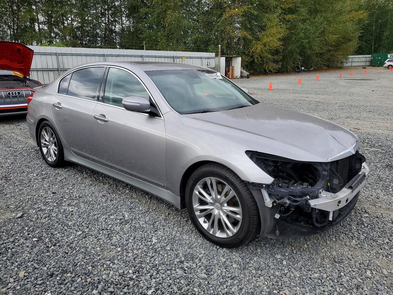 2013 Hyundai Genesis 3.8l Silver vin: KMHGC4DD8DU240868