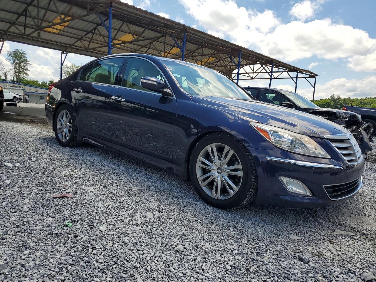 2012 Hyundai Genesis 3.8l Синий vin: KMHGC4DD9CU179366
