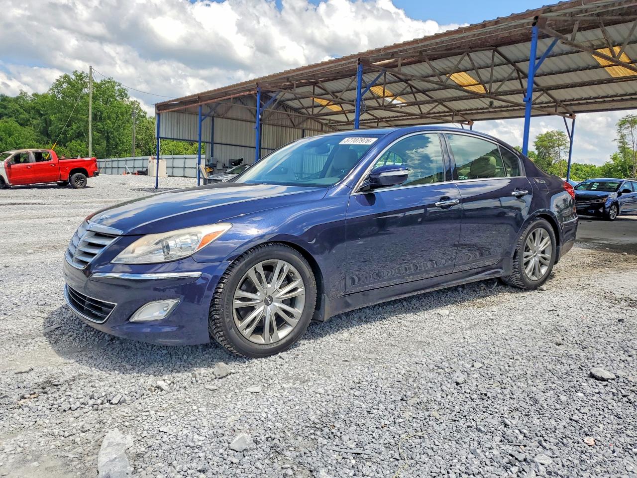 2012 Hyundai Genesis 3.8l Синий vin: KMHGC4DD9CU179366