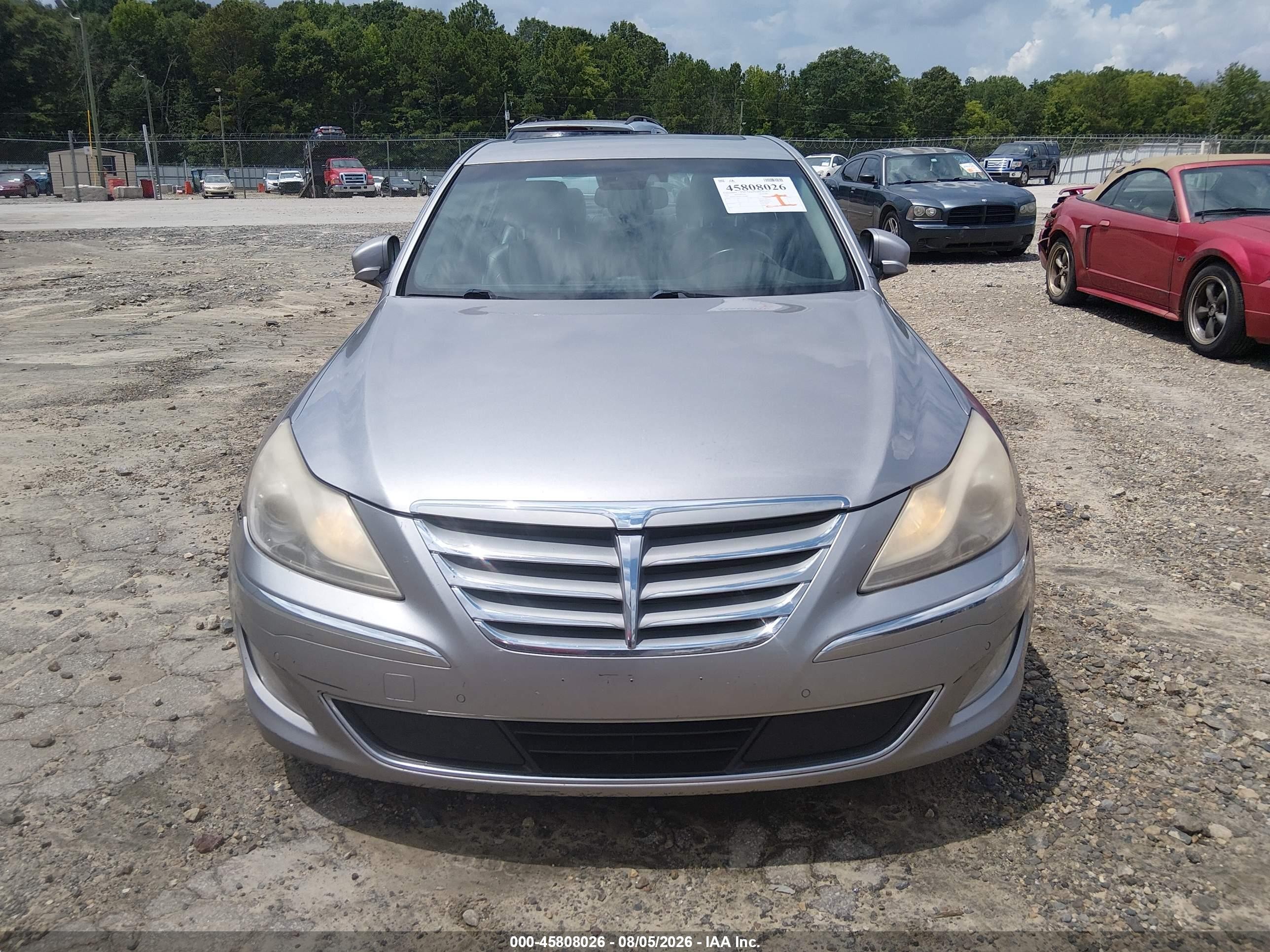 2012 Hyundai Genesis 3.8 Silver vin: KMHGC4DD9CU208588