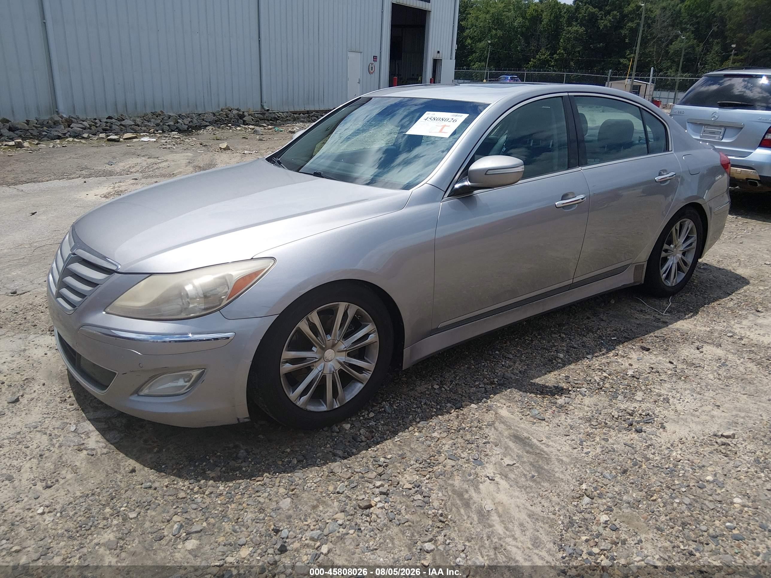 2012 Hyundai Genesis 3.8 Silver vin: KMHGC4DD9CU208588