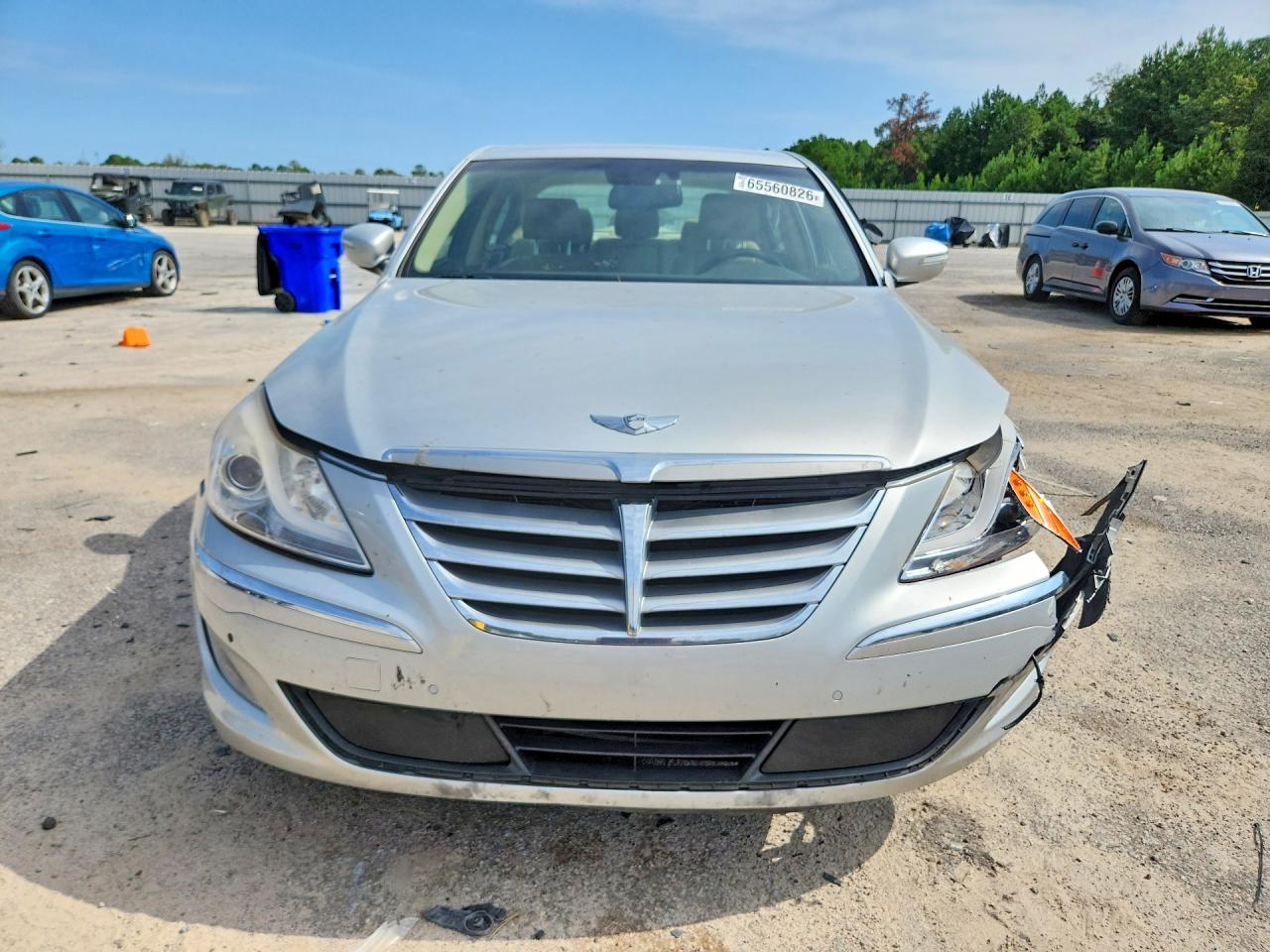 2013 Hyundai Genesis 3.8l Silver vin: KMHGC4DD9DU237378