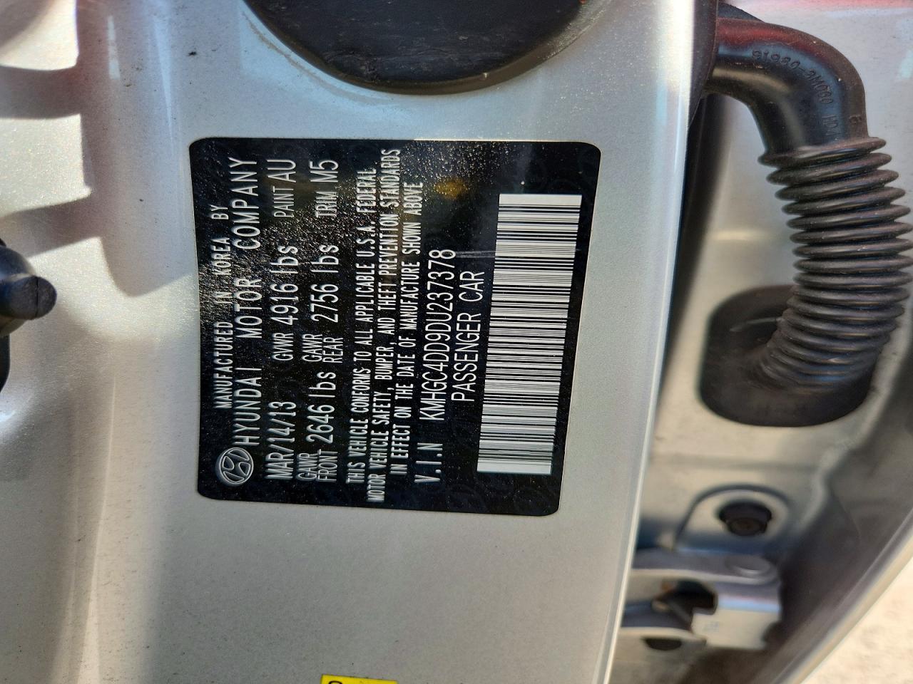 2013 Hyundai Genesis 3.8l Silver vin: KMHGC4DD9DU237378