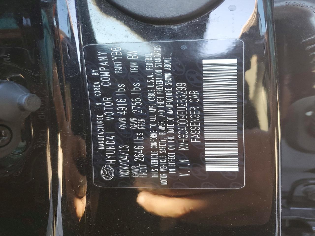 2014 Hyundai Genesis 3.8l Black vin: KMHGC4DD9EU263299