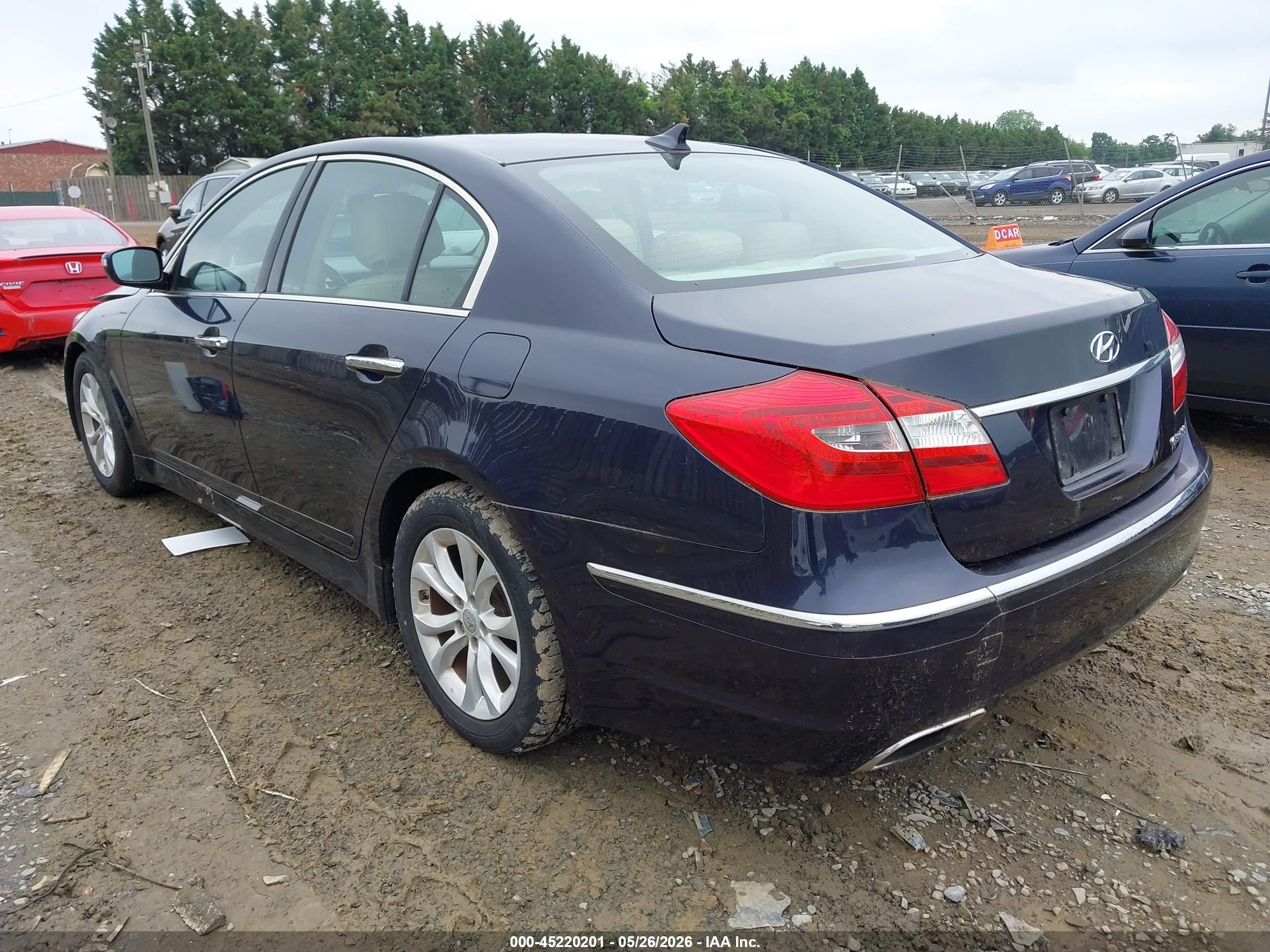 2012 Hyundai Genesis 3.8 Dark Blue vin: KMHGC4DDXCU177397