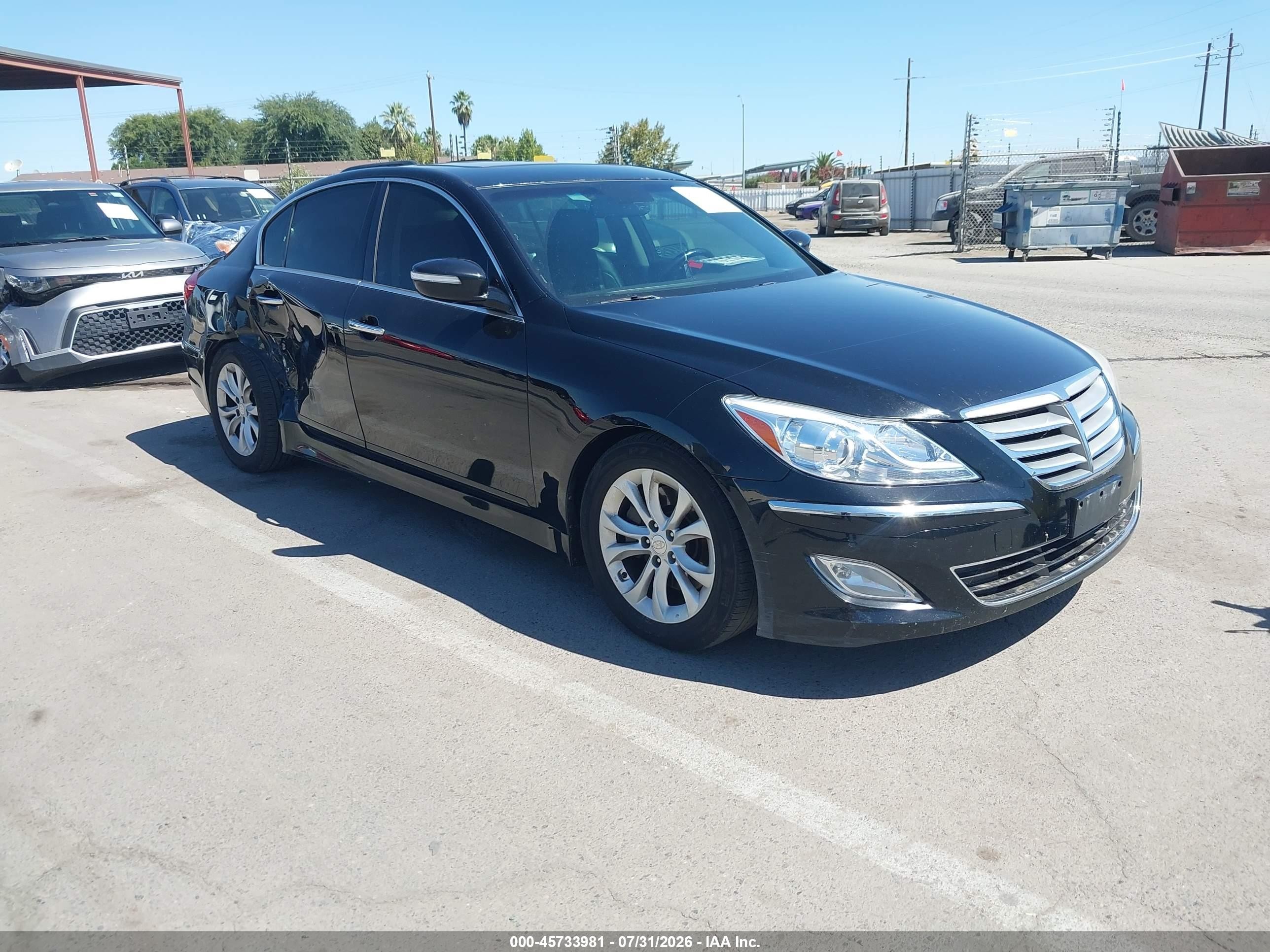 2012 Hyundai Genesis 3.8 Black vin: KMHGC4DDXCU203433