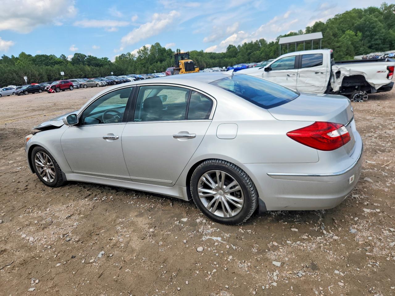2013 Hyundai Genesis 3.8l Silver vin: KMHGC4DDXDU233758