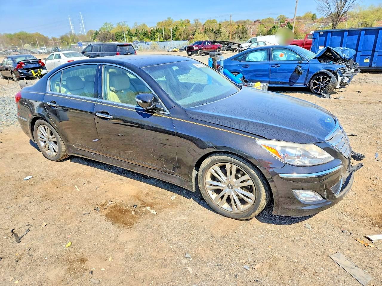 2014 Hyundai Genesis 3.8l Black vin: KMHGC4DDXEU260329