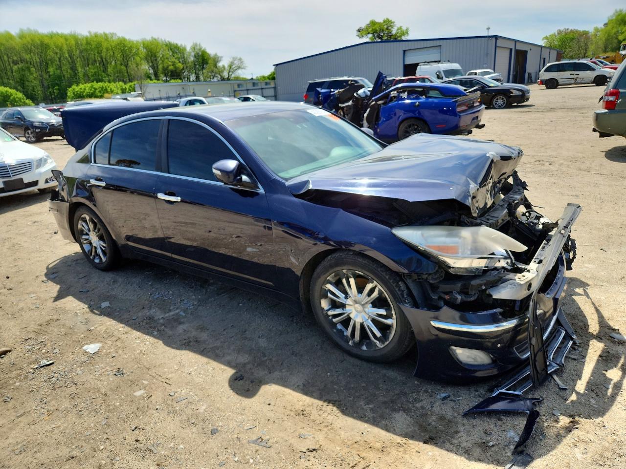 2011 Hyundai Genesis Blue vin: KMHGC4DE4BU142992