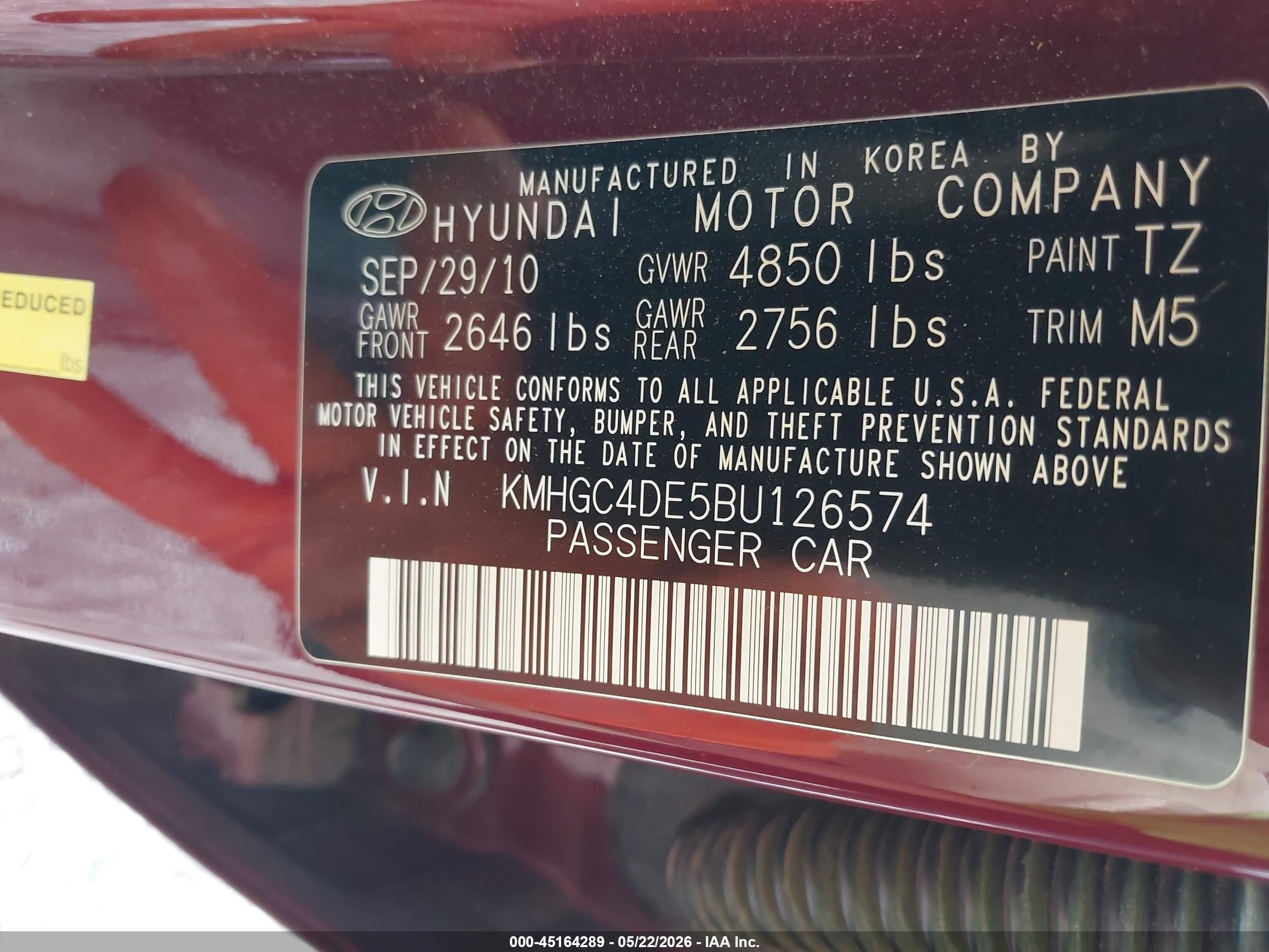 2011 Hyundai Genesis 3.8 Красный vin: KMHGC4DE5BU126574
