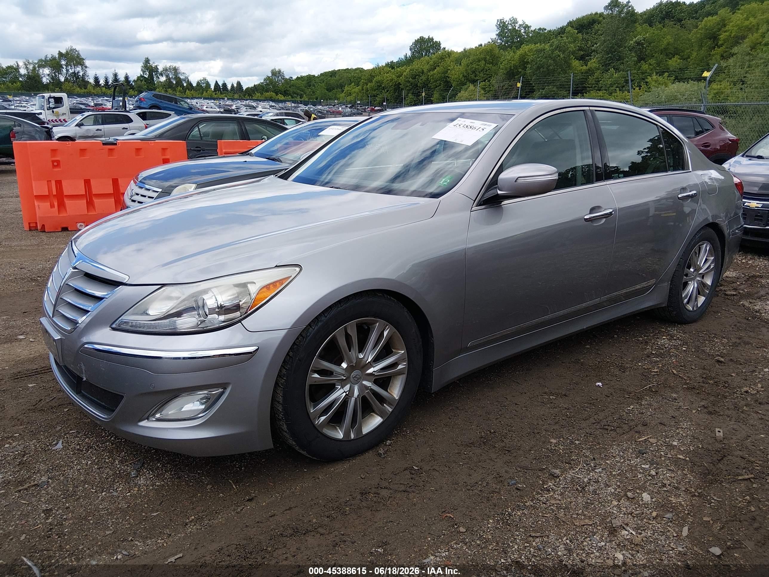 2012 Hyundai Genesis 4.6 Silver vin: KMHGC4DF4CU171662