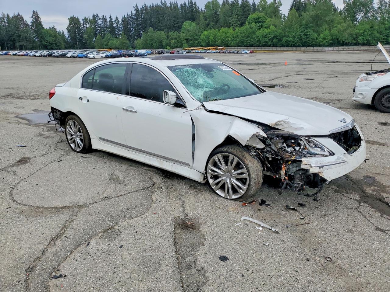 2012 Hyundai Genesis 4.6l White vin: KMHGC4DF6CU158136