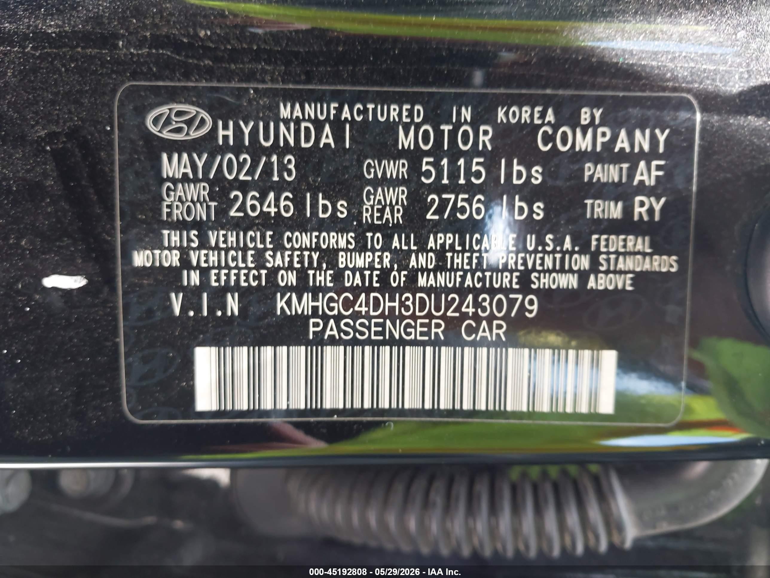 2013 Hyundai Genesis 5.0 R-spec Black vin: KMHGC4DH3DU243079