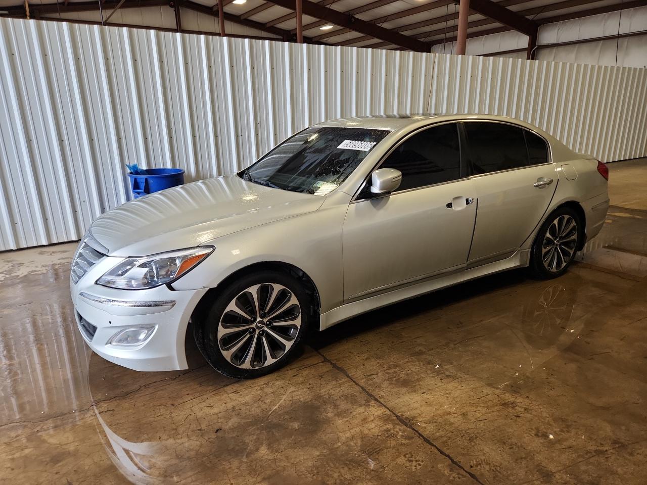 2013 Hyundai Genesis 5.0l Silver vin: KMHGC4DH6DU225322 Damage: Left Front Fender, Dent(S) W/ Paint Dmg, 3 To 4 Inches