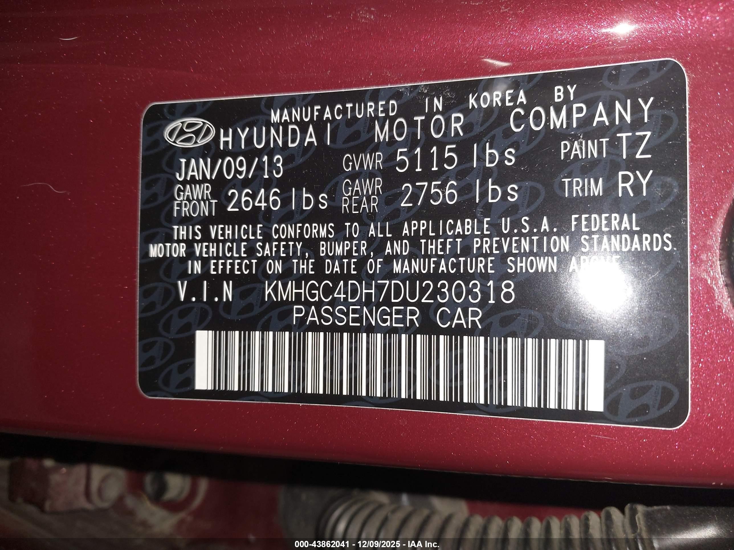 2013 Hyundai Genesis 5.0 R-spec Red vin: KMHGC4DH7DU230318