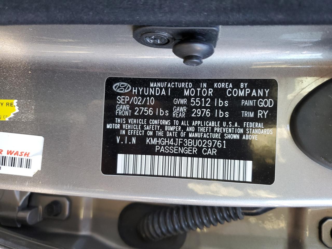 2011 Hyundai Equus Signature Gray vin: KMHGH4JF3BU029761