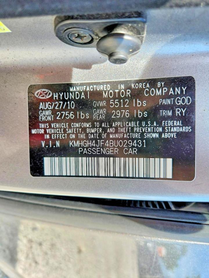 2011 Hyundai Equus Signature Silver vin: KMHGH4JF4BU029431