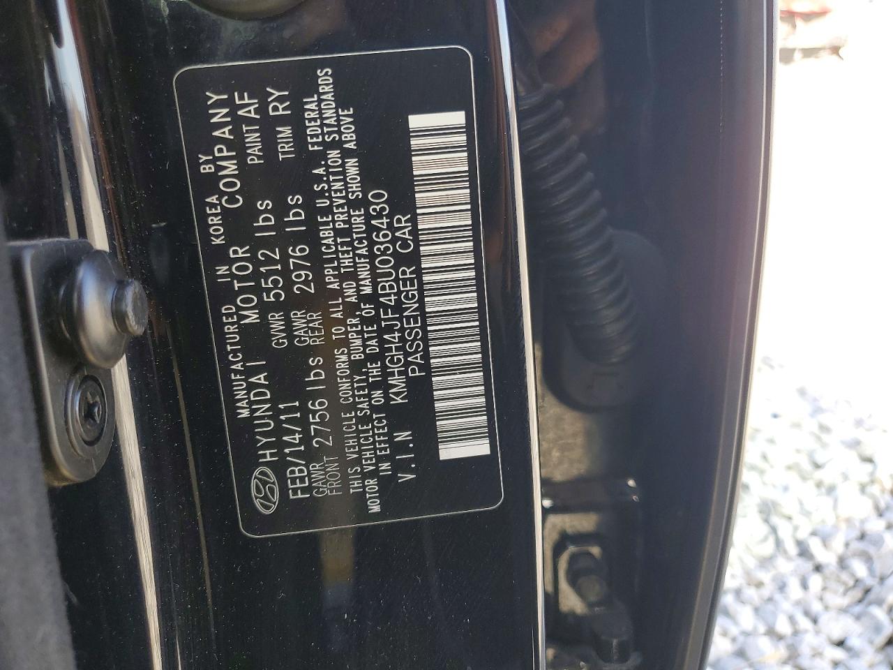 2011 Hyundai Equus Signature Black vin: KMHGH4JF4BU036430