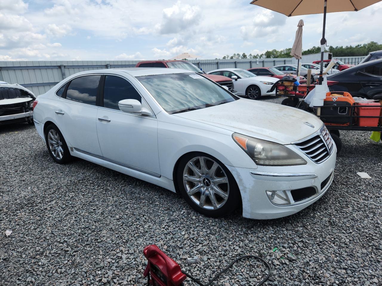 2013 Hyundai Equus Signature White vin: KMHGH4JH2DU058124
