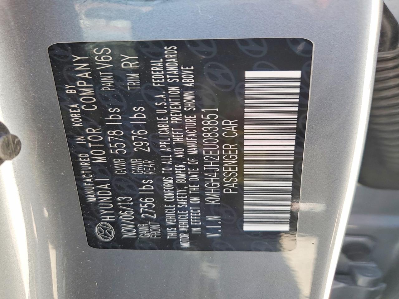 2014 Hyundai Equus Ultimate Gray vin: KMHGH4JH2EU083851