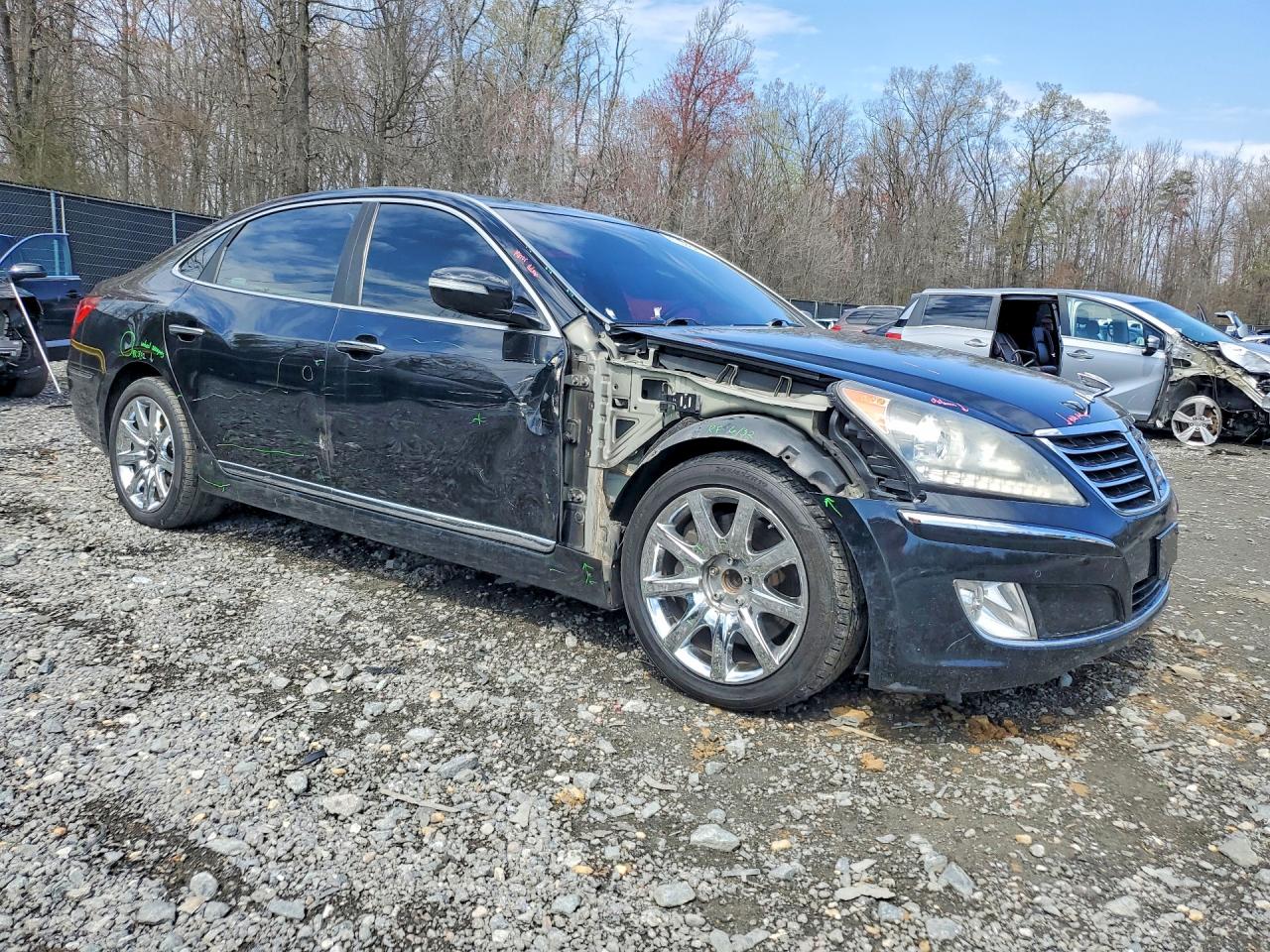 2013 Hyundai Equus Signature Черный vin: KMHGH4JH4DU066337