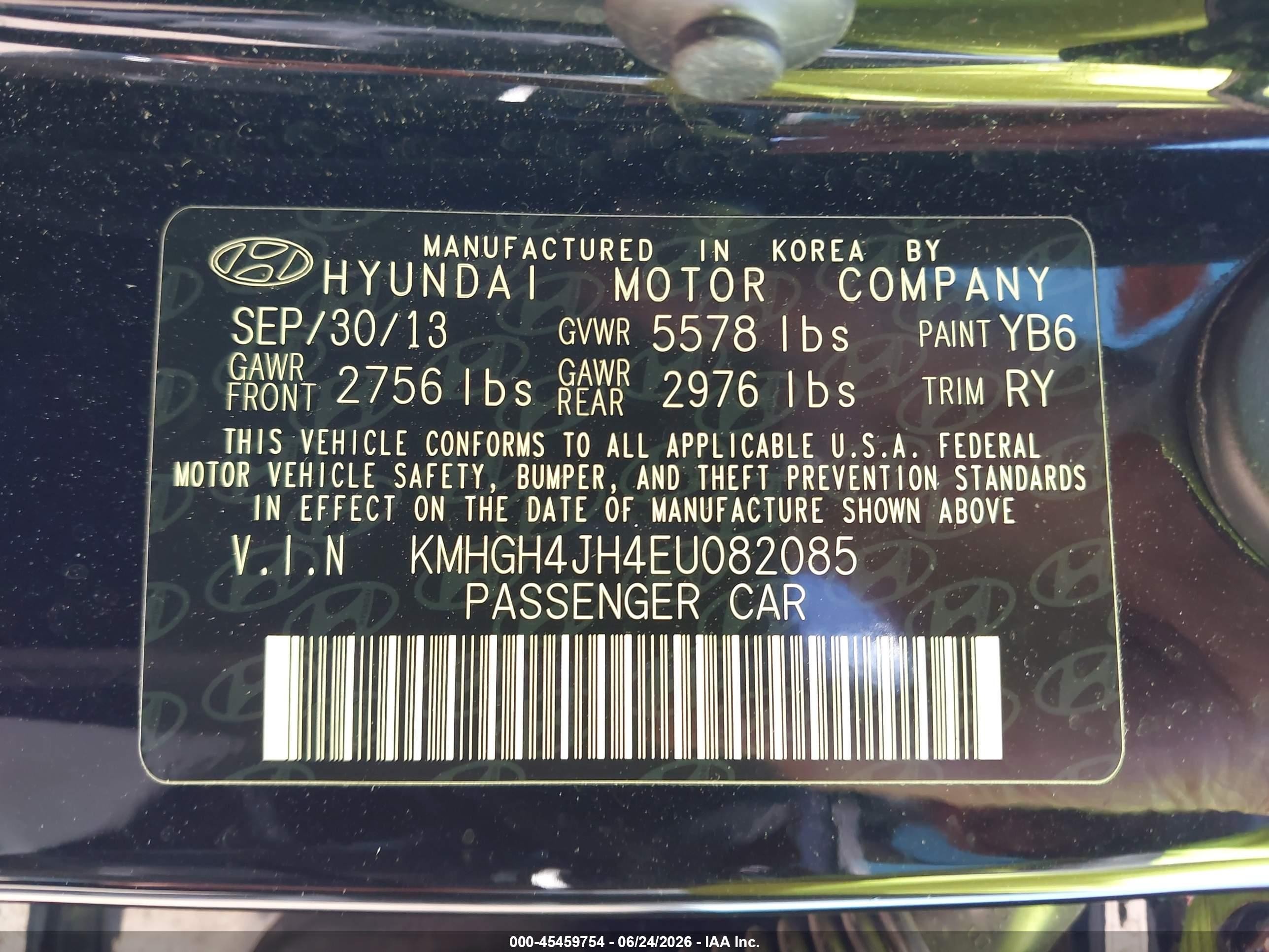 2014 Hyundai Equus Signature Черный vin: KMHGH4JH4EU082085