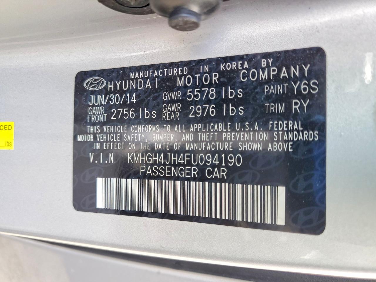 2015 Hyundai Equus Signature Silver vin: KMHGH4JH4FU094190