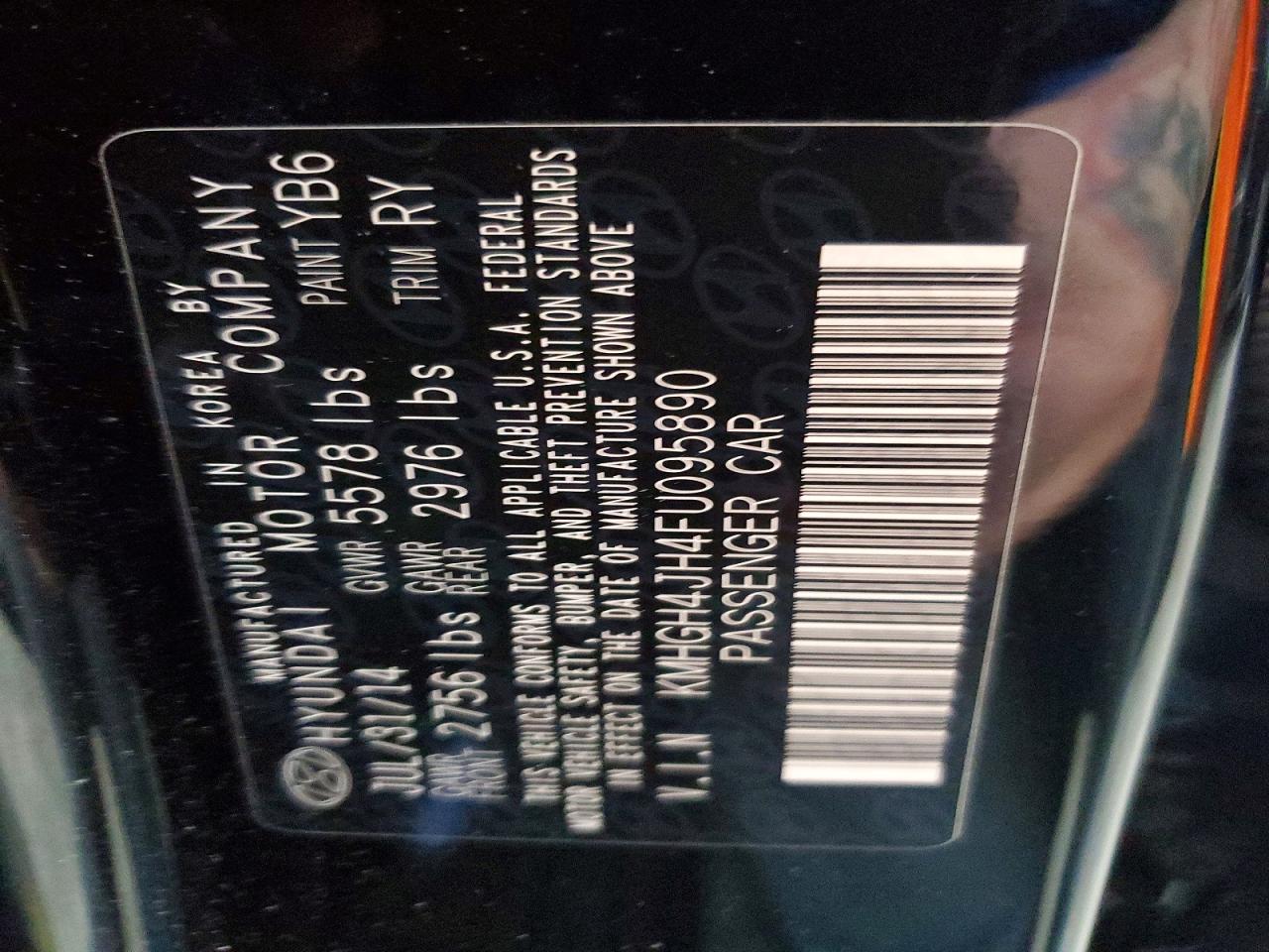 2015 Hyundai Equus Signature Black vin: KMHGH4JH4FU095890