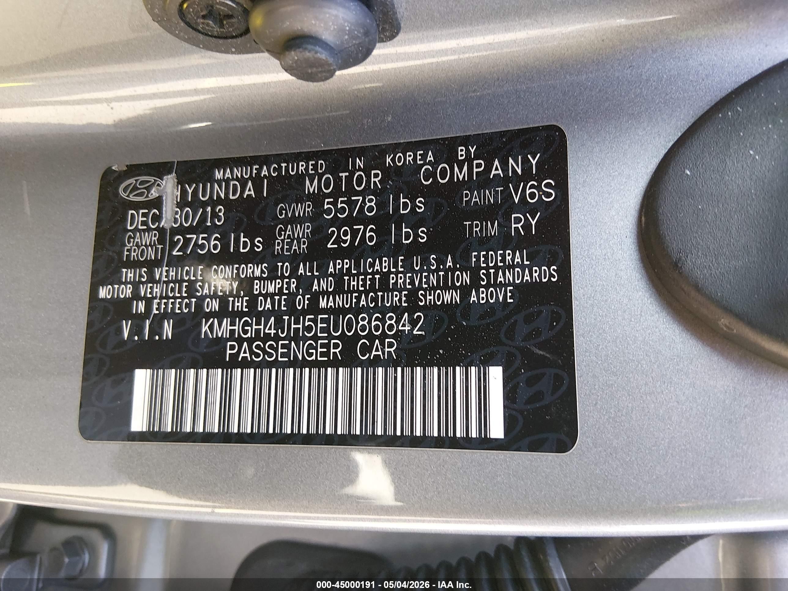 2014 Hyundai Equus Signature Gray vin: KMHGH4JH5EU086842