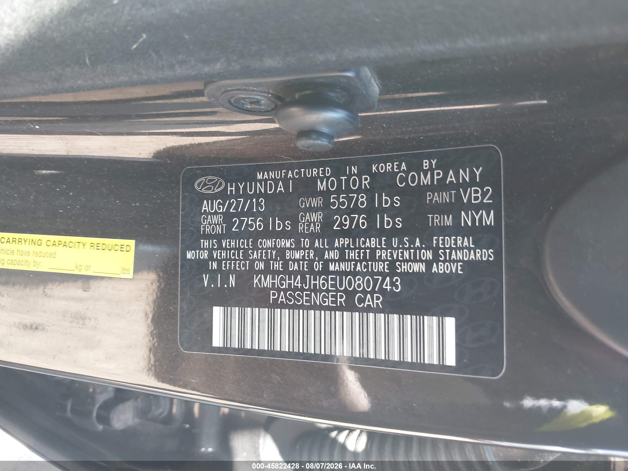 2014 Hyundai Equus Ultimate Black vin: KMHGH4JH6EU080743