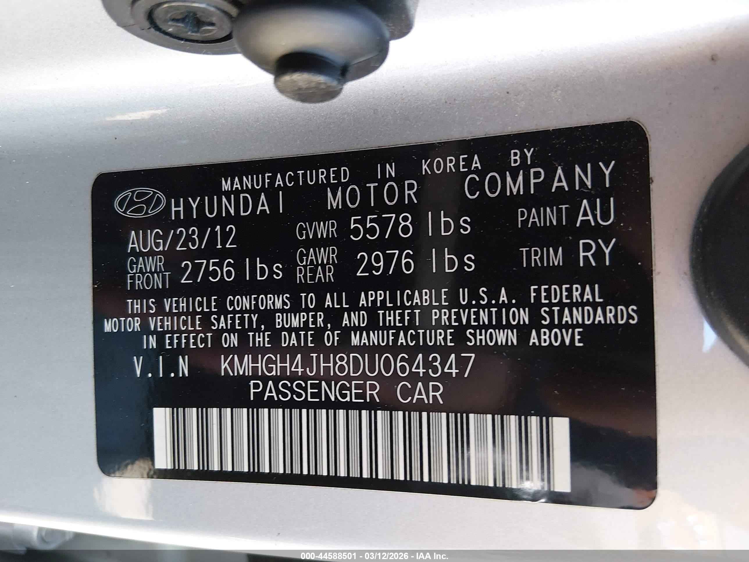 2013 Hyundai Equus Signature Silver vin: KMHGH4JH8DU064347