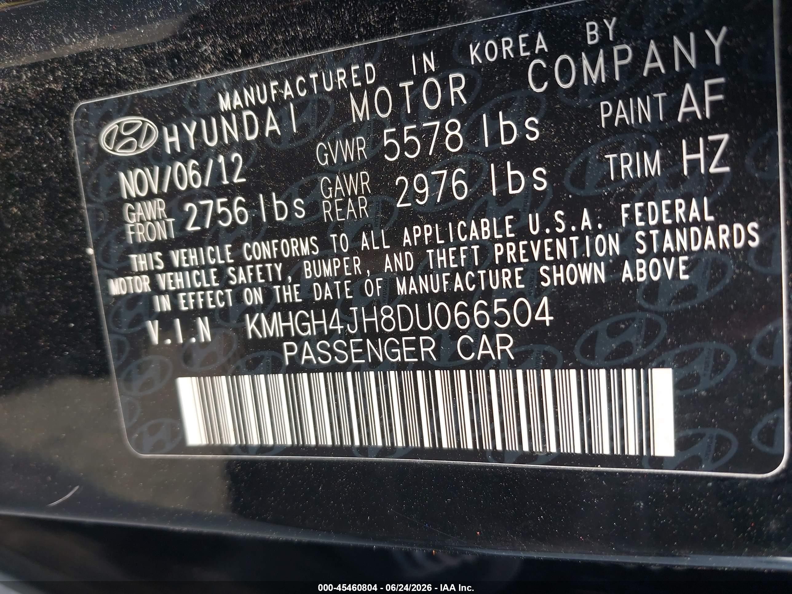 2013 Hyundai Equus Signature Black vin: KMHGH4JH8DU066504