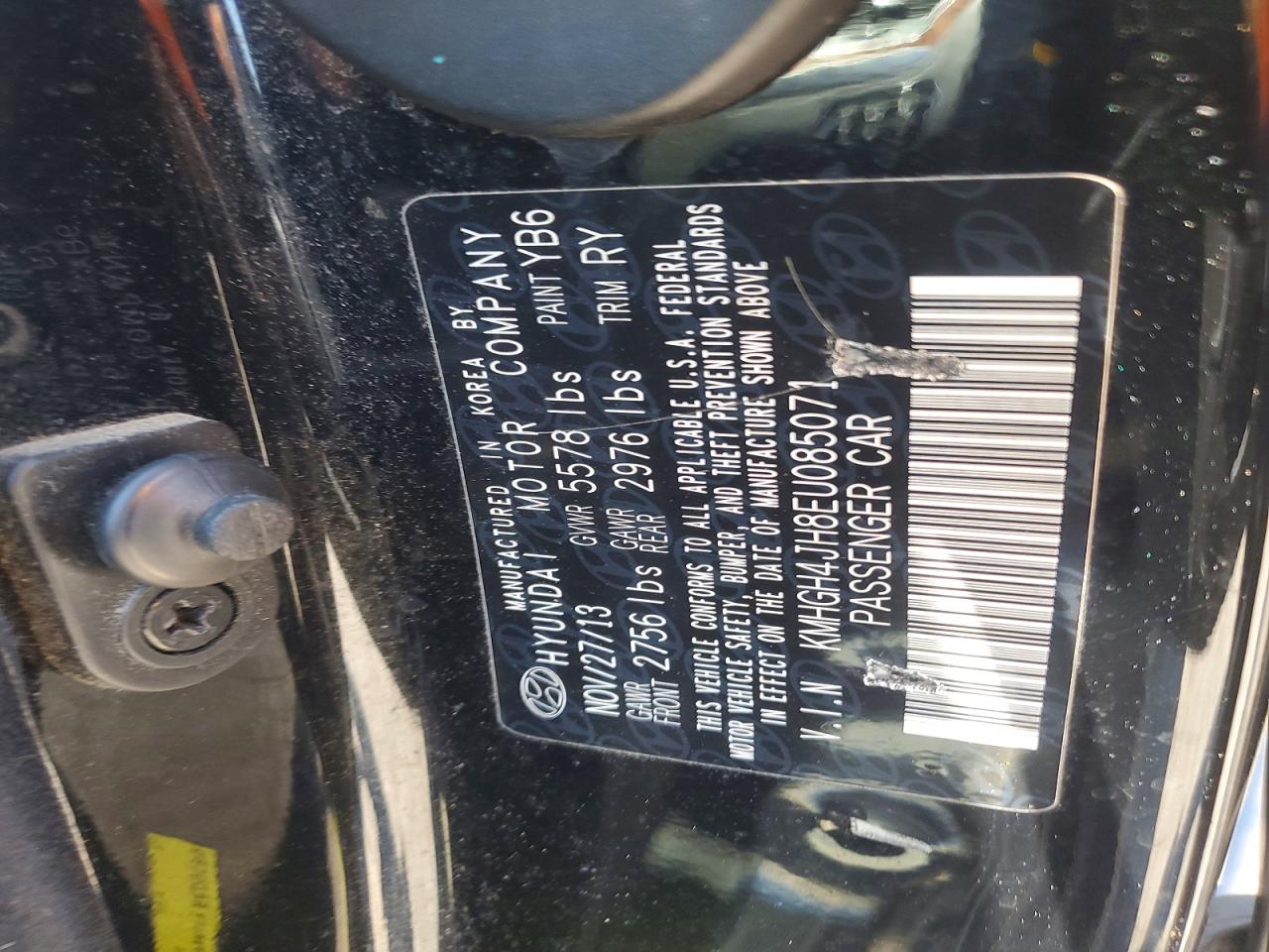 2014 Hyundai Equus Ultimate Black vin: KMHGH4JH8EU085071