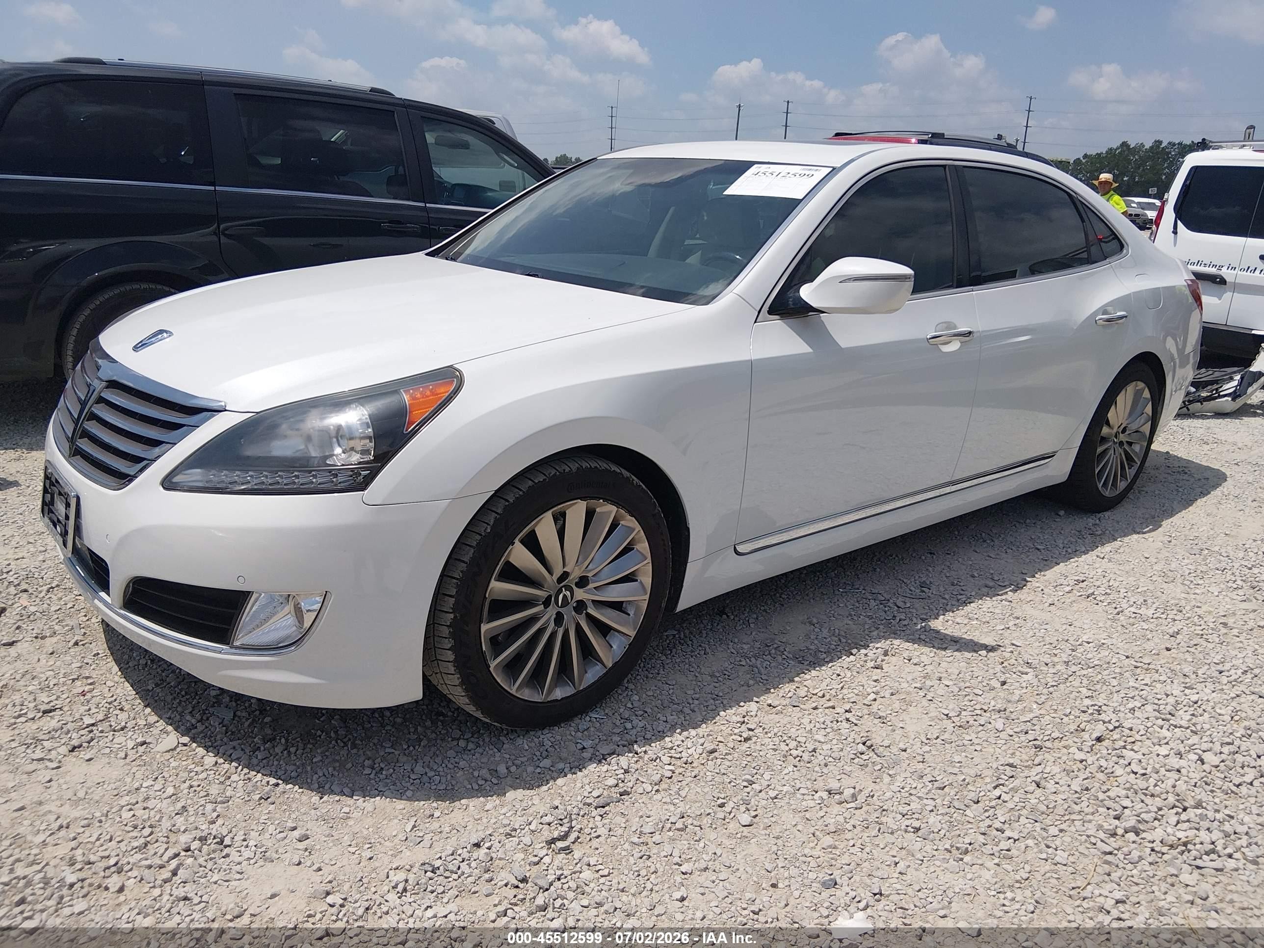 2014 Hyundai Equus Signature White vin: KMHGH4JHXEU077392